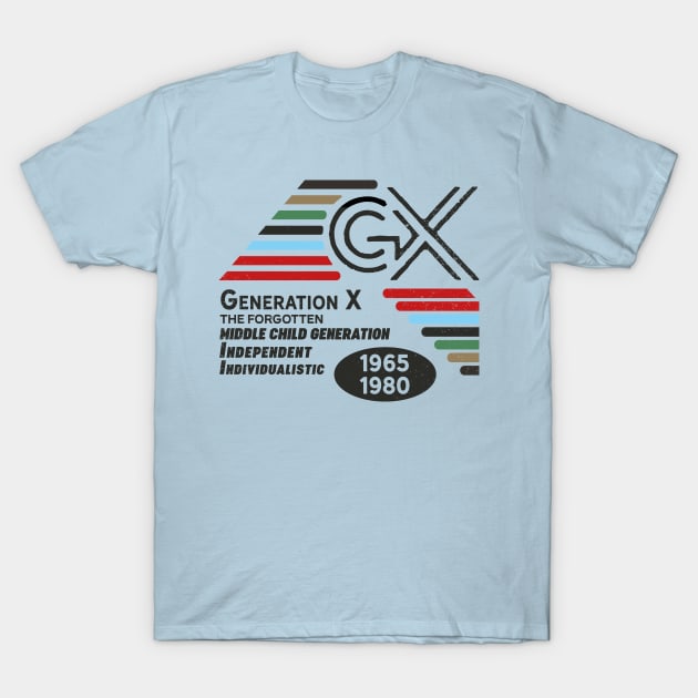 Generation X middle child generation 1965 1980 T-Shirt by Nostalgia Avenue